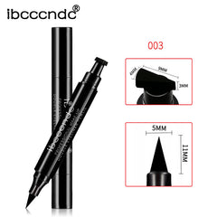 IBCCCNDC Brand Makeup Black Eye Liner Liquid Pencil Quick Dry Waterproof Black Double-ended Makeup Stamps Wing Eyeliner Pencil