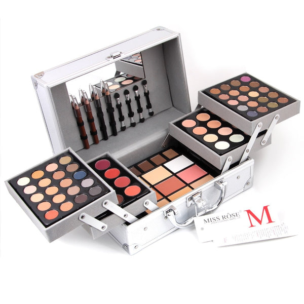 Makup Tool Kit Aluminum box Including Shimmer Matte Eyeshadow Lipstick Concealer Blush Brush Makeup Set Cosmetic Kit Maquiagem