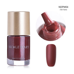 NICOLE DIARY Thermal Nail Polish Glitter Temperature Color Changing Water-based Manicure Varnish Shinny Shimmer Nail Lacquer