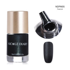 NICOLE DIARY Thermal Nail Polish Glitter Temperature Color Changing Water-based Manicure Varnish Shinny Shimmer Nail Lacquer