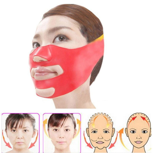Silicone Thin Face Mask  V-line Face Bandage Belt Slimming Facial jade roller Skin Care face massager Lifting Slim massage Tool
