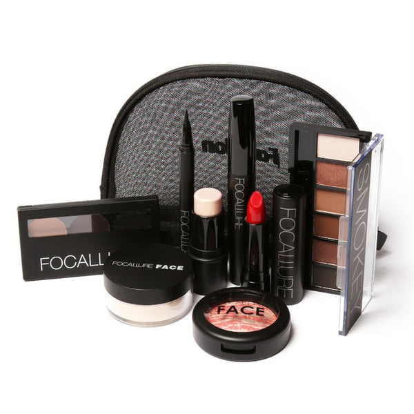 FOCALLURE Makeup Tool Kit 8 PCS Make up Cosmetics Including Eyeshadow Matte Lipstick With Makeup kit Bag women Makeup Set