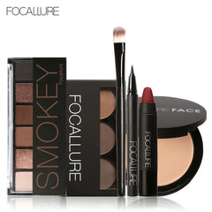 Focallure Makeup Tool Kit for Daily use with Sexy Matte Lipstick Beauty Eyeshadow Eyebrow Eyeliner Pen with Brush in makeup set