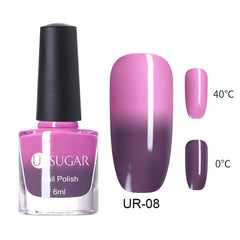 UR SUGAR 6 ML Colors Glitter Nail Polish Temperature Color Changing Gradient Mirror Nail Varnish No Need Lamp for Nails Art