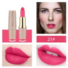 MISS ROSE Brand Lipstick Lips Cosmetics Moisturizer Easy to Wear Pigments Waterproof Velvet Matte Lip Stick Batom Makeup