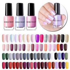 NICOLE DIARY 73 Colors Nail Polish  Red Gray Glitter Pearl Nail Art Varnish Water-based Manicure Nail Art Lacquer 6ml