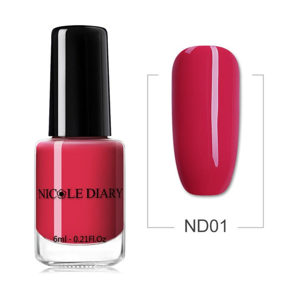 NICOLE DIARY 73 Colors Nail Polish  Red Gray Glitter Pearl Nail Art Varnish Water-based Manicure Nail Art Lacquer 6ml