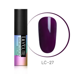 LILYCUTE  Series Nail Polish 5ml Purple Red Black Gray Soak Off UV Gel Polish Glue Lacquer Manicure Nail Art Varnish Tool