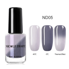 NICOLE DIARY Holographic Nail Polish Thermal Glitter Chameleon Temperature Color Changing Manicure Varnish Gradient Nail Lacquer