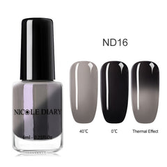 NICOLE DIARY Holographic Nail Polish Thermal Glitter Chameleon Temperature Color Changing Manicure Varnish Gradient Nail Lacquer