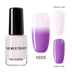 NICOLE DIARY Holographic Nail Polish Thermal Glitter Chameleon Temperature Color Changing Manicure Varnish Gradient Nail Lacquer