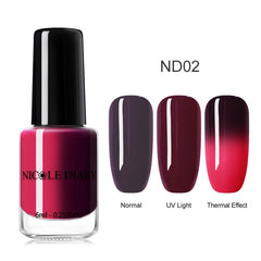 NICOLE DIARY Holographic Nail Polish Thermal Glitter Chameleon Temperature Color Changing Manicure Varnish Gradient Nail Lacquer