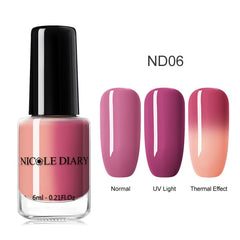 NICOLE DIARY Holographic Nail Polish Thermal Glitter Chameleon Temperature Color Changing Manicure Varnish Gradient Nail Lacquer