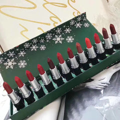 Makeup gift 12 Colors M Lip stick Set Christmas Snow Lip Set Matte long lasting Lipstick set